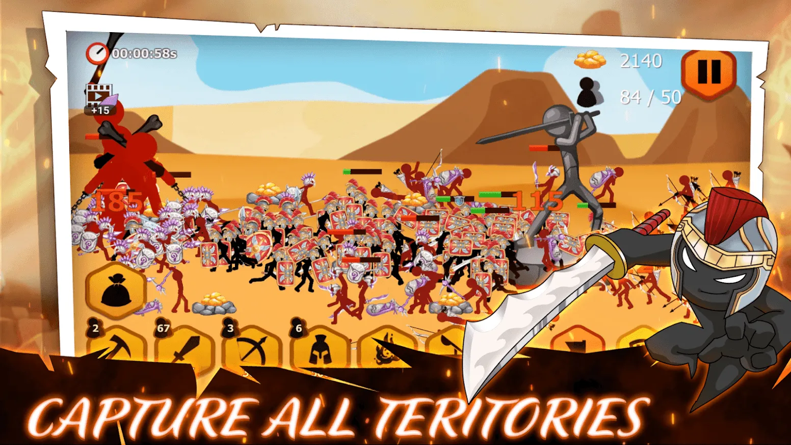 Stickman Battle 2: Empires War [мод: много денег] Screenshot 3