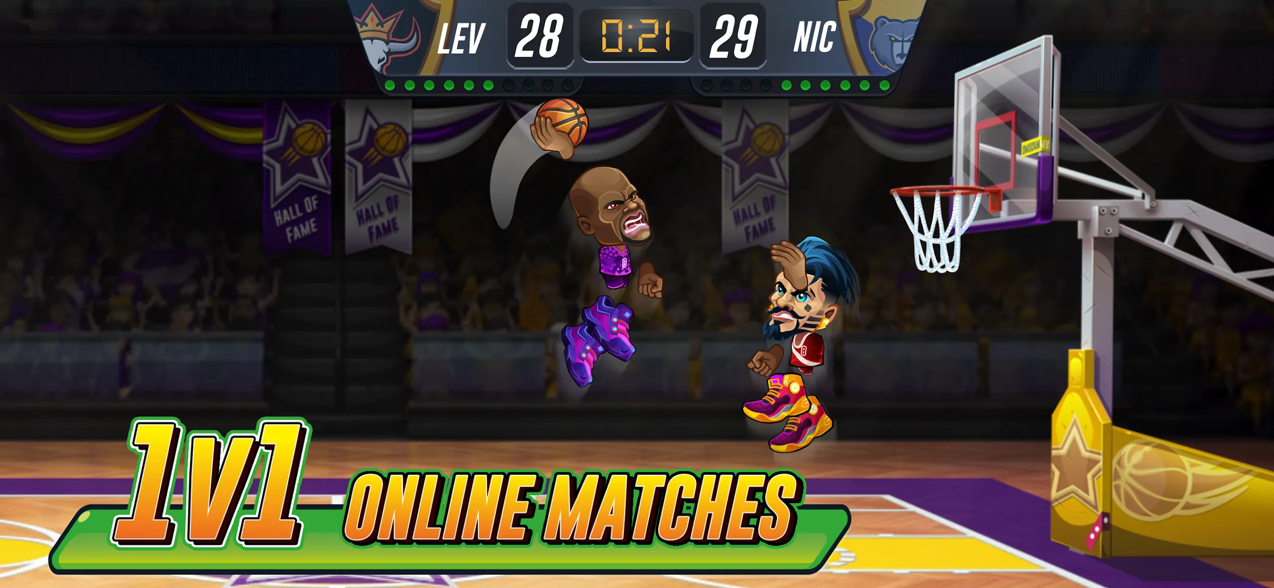 Basketball Arena v1.126.1 APK Мод (Меню, Мега Корзина, Заморозка противника) Screenshot 1