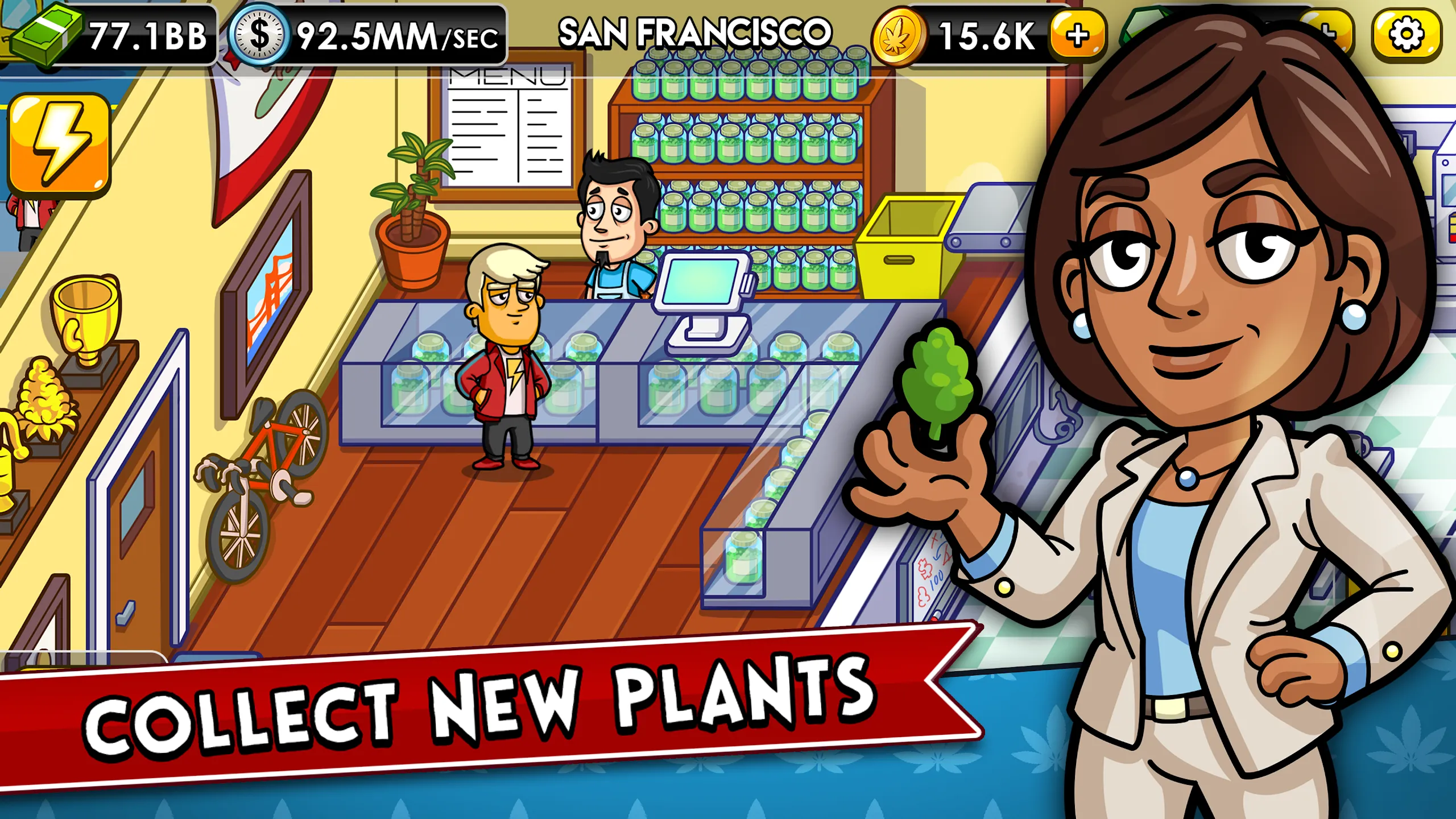 Weed Inc: Idle Tycoon v3.66.151 APK Мод (Меню, Всё бесконечно) Screenshot 1
