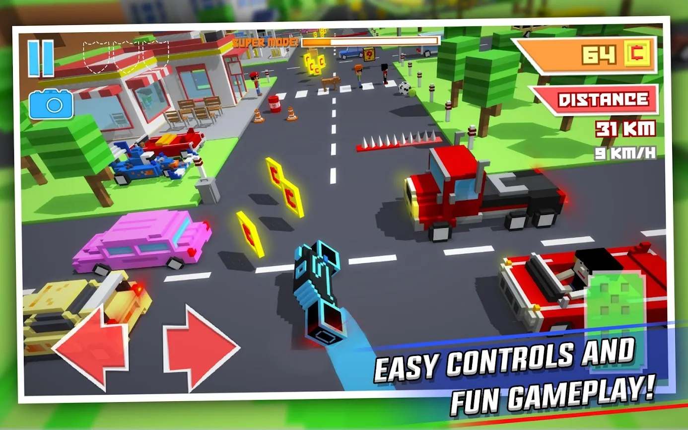Crossy Brakes: Blocky Road Fun [мод: много денег] Screenshot 4