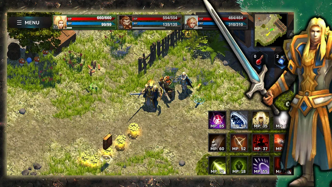 Fantasy Heroes v0.71 APK Мод (Меню, Много денег, Режим бога) Screenshot 2