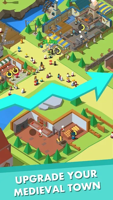 Idle Medieval Town - Tycoon [мод: много денег] Screenshot 3