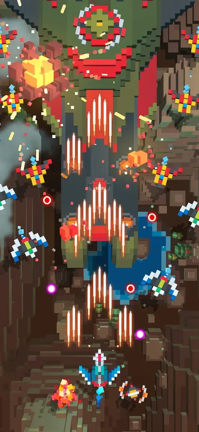 Sky Wings: Pixel Fighter 3D v3.3.8 APK Мод (Много денег) Screenshot 2