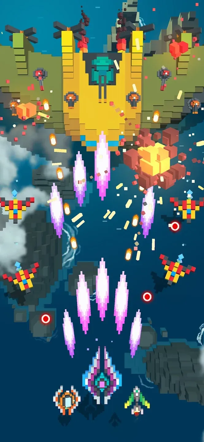 Sky Wings: Pixel Fighter 3D v3.3.8 APK Мод (Много денег) Screenshot 4
