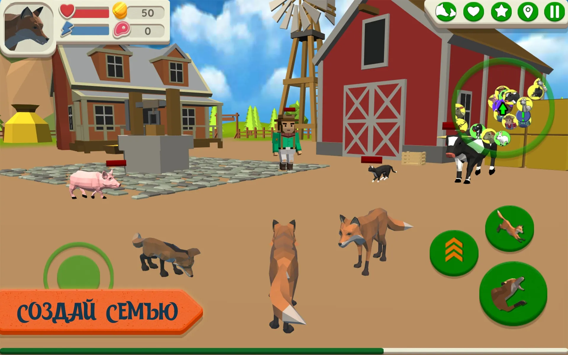 Fox Family - Animal Simulator [мод: много денег] Screenshot 2