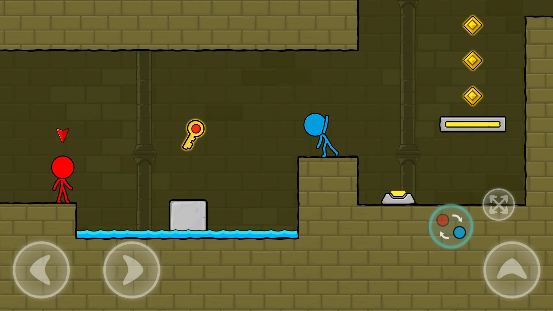 Red and Blue Stickman : Animat [мод: много денег] Screenshot 2