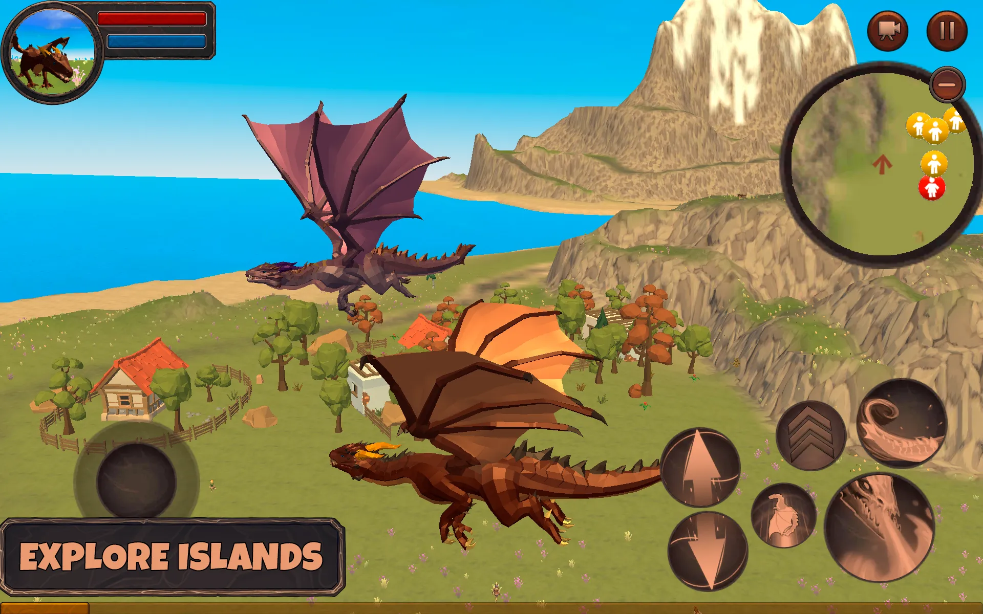 Симулятор Дракона 3D v1.1066 APK Мод (Меню, Много монет и еды) Screenshot 1