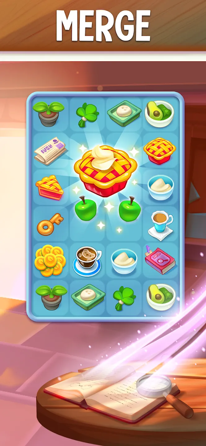 Love & Pies - Merge Mystery v0.75.0 APK Мод (Много бриллиантов) Screenshot 1