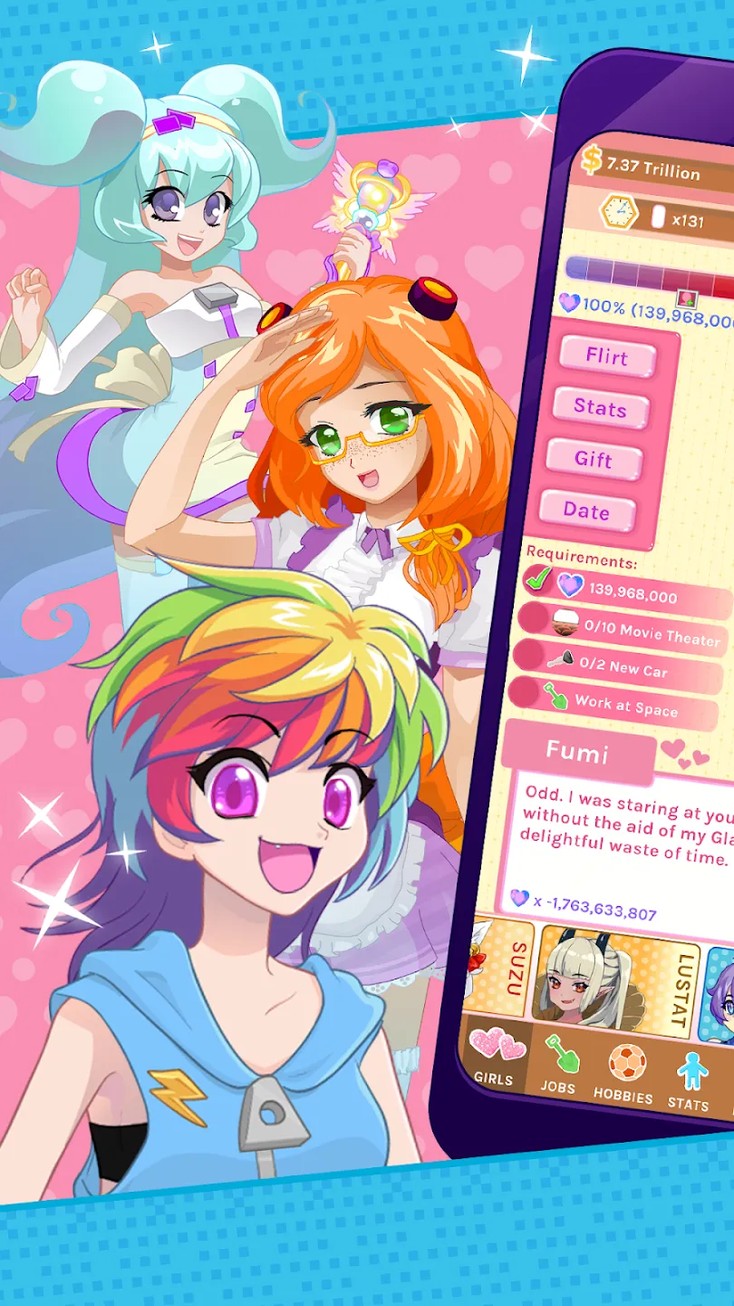 Crush Crush - Idle Dating Sim v0.445 APK Мод (Много бриллиантов) Screenshot 1
