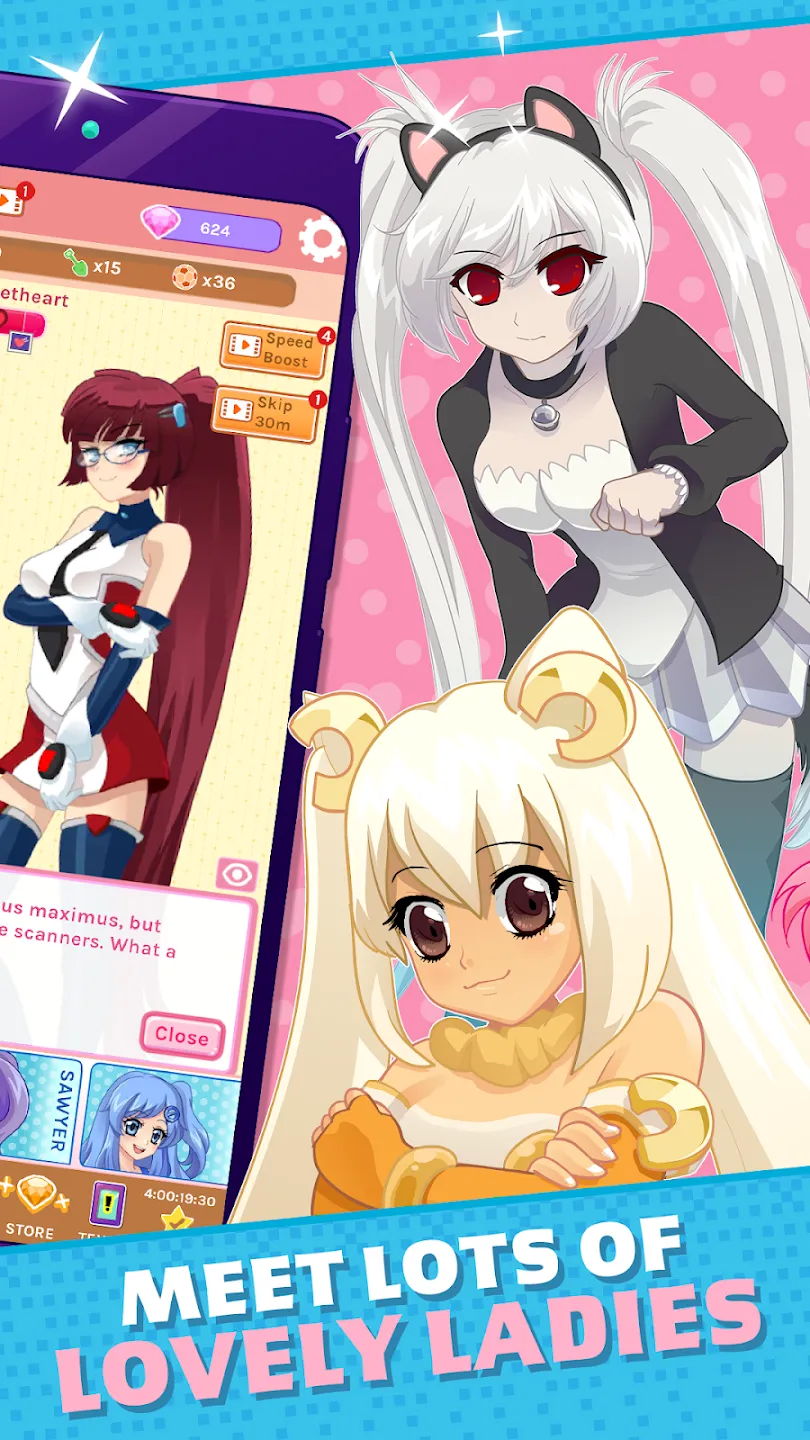 Crush Crush - Idle Dating Sim v0.445 APK Мод (Много бриллиантов) Screenshot 2