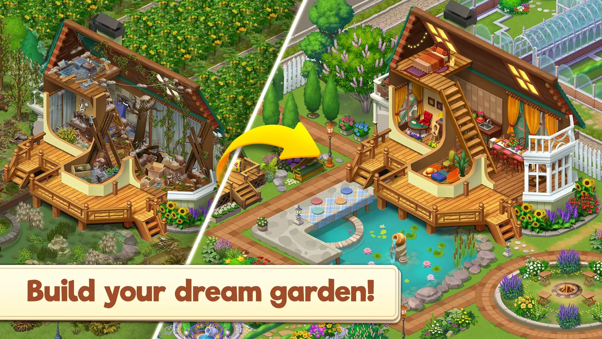 Merge Manor : Sunny House v1.3.57 APK Мод (Меню, Много денег) Screenshot 1