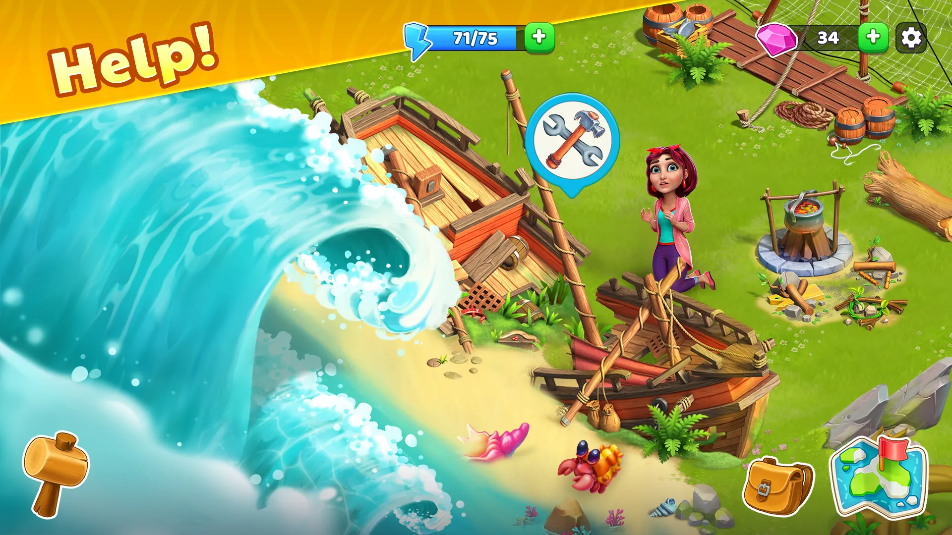 Bermuda Adventures: игра-ферма v1.19.0 APK Мод (Бесплатные покупки) Screenshot 2
