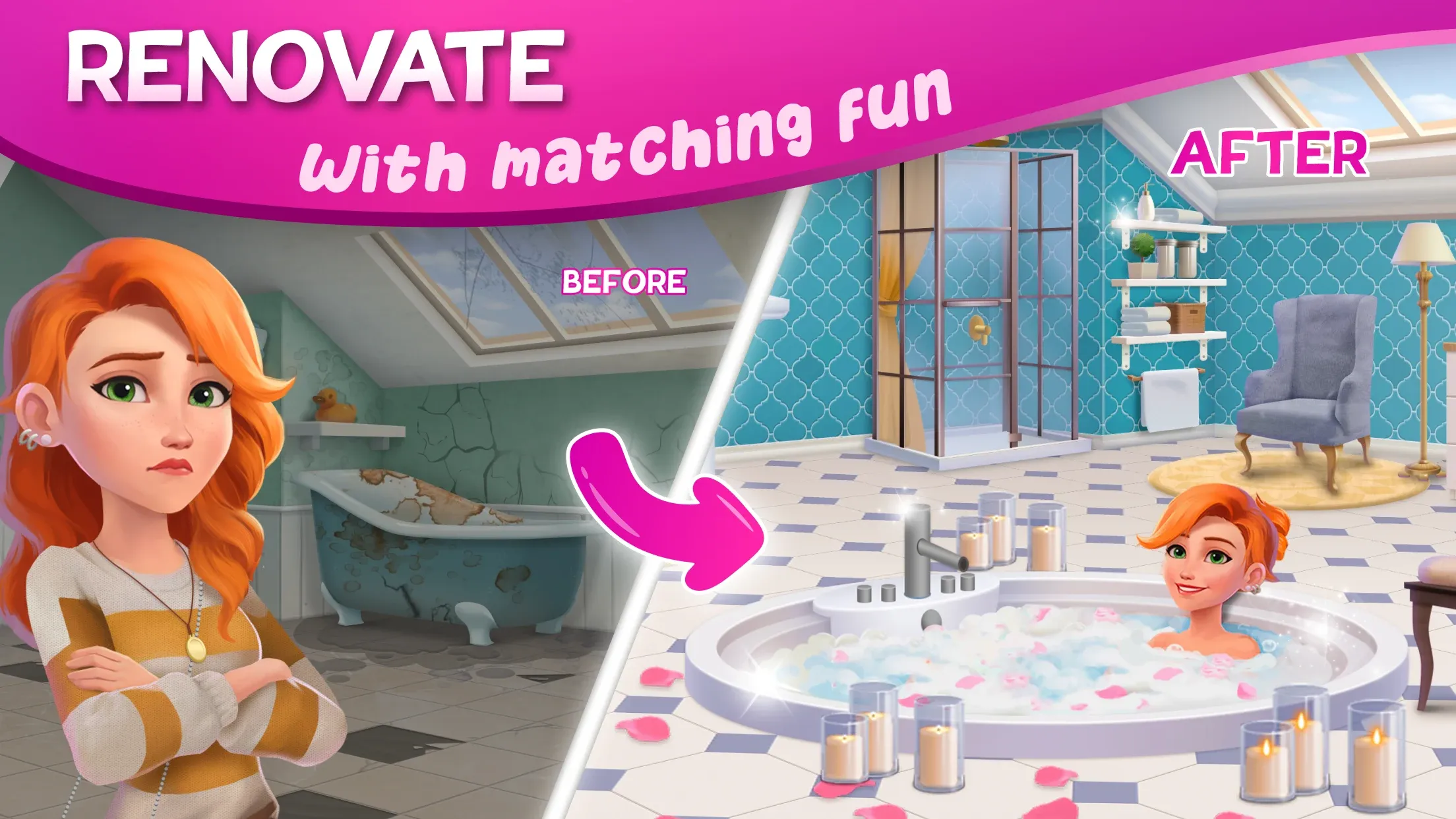Дизайнвиль: Merge & Дизайн v1.216.4 APK Мод (Много денег) Screenshot 2