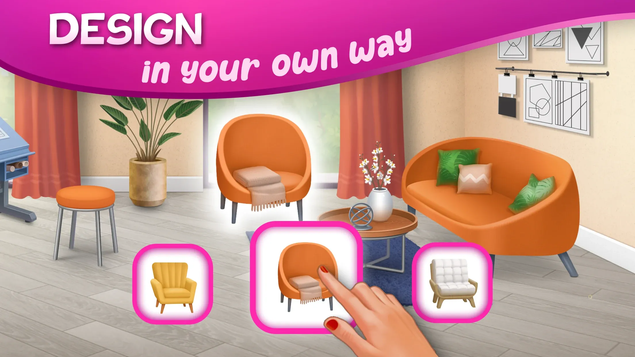 Дизайнвиль: Merge & Дизайн v1.216.4 APK Мод (Много денег) Screenshot 3