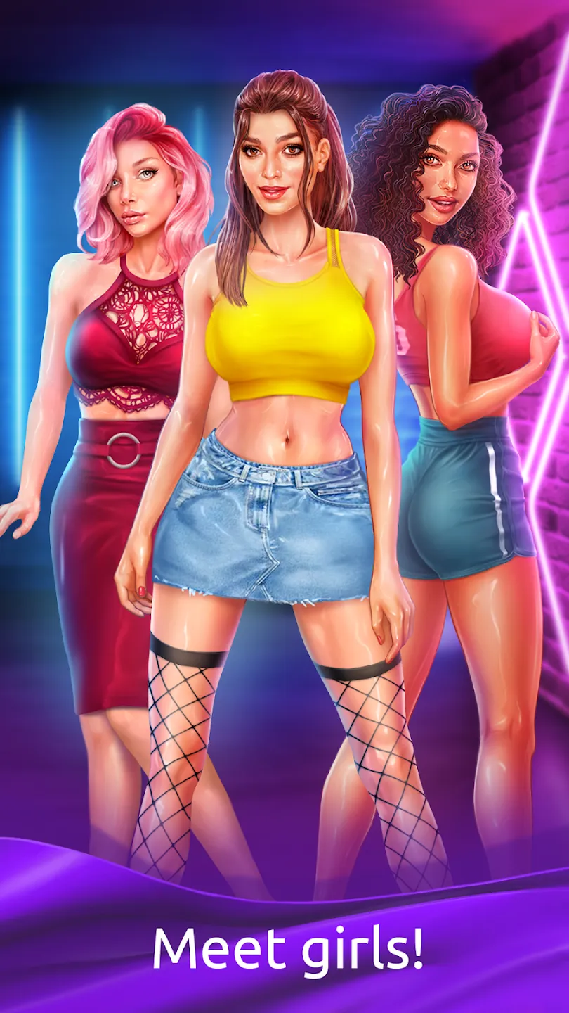 Girls & City: игра в бутылочку v1.5.1 APK Мод (Много денег) Screenshot 1
