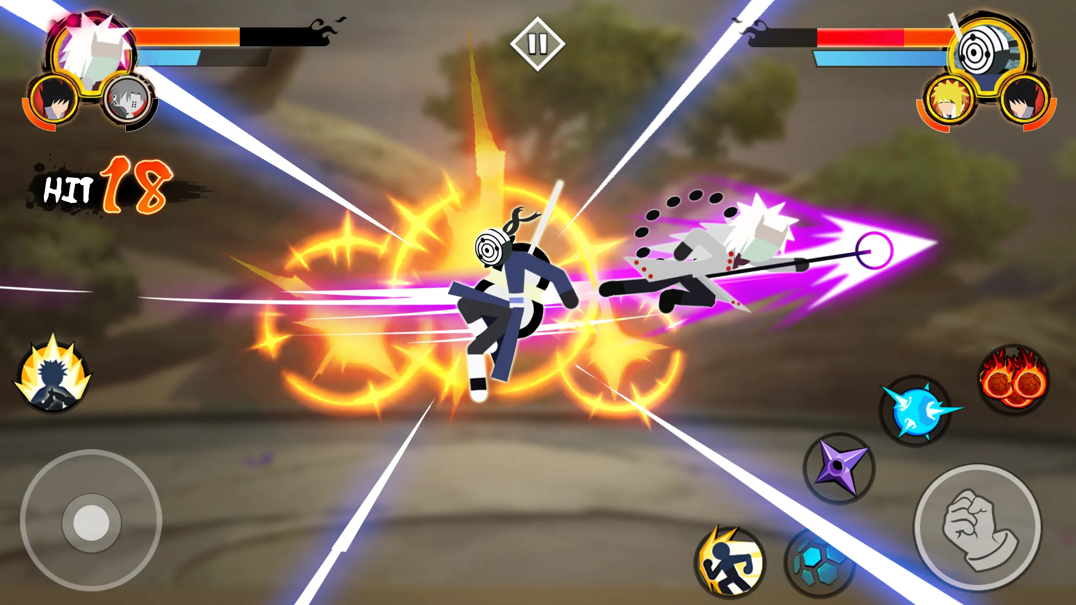 Stickman Ninja - 3v3 Battle Arena v7.3 APK Мод (Меню, Много денег, Скиллы без кулдауна) Screenshot 2
