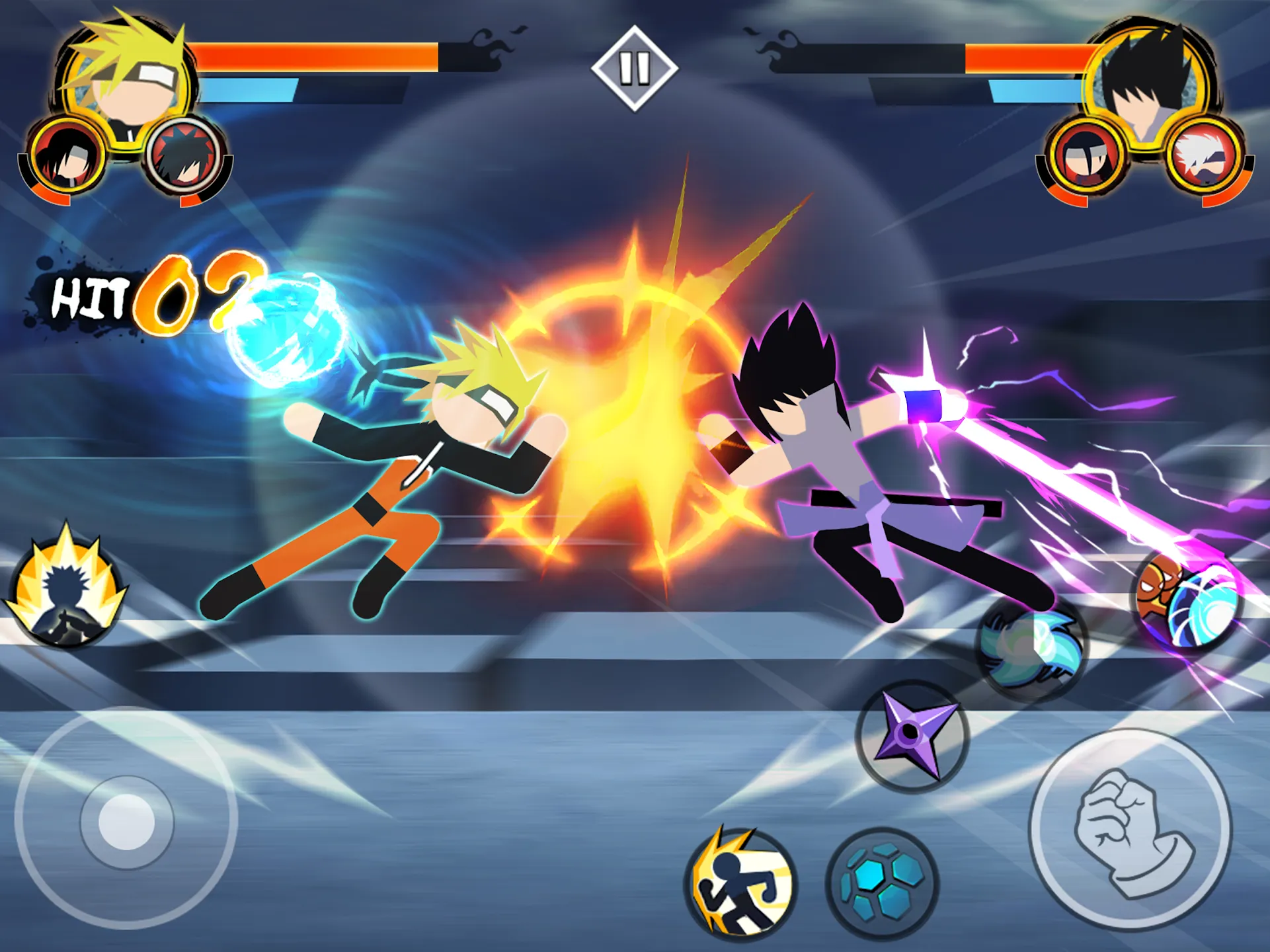 Stickman Ninja - 3v3 Battle Arena v7.3 APK Мод (Меню, Много денег, Скиллы без кулдауна) Screenshot 4