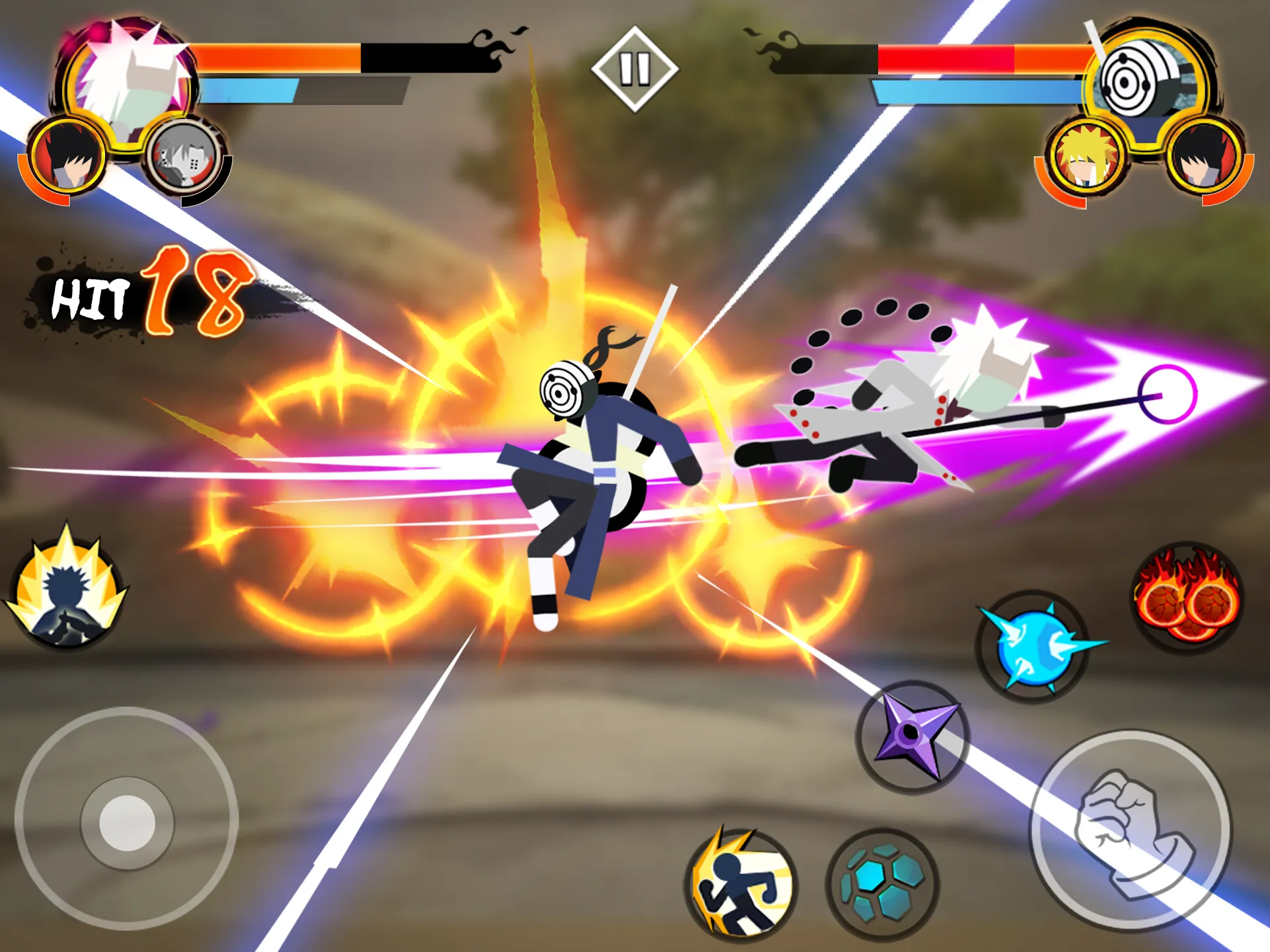 Stickman Ninja - 3v3 Battle Arena v7.3 APK Мод (Меню, Много денег, Скиллы без кулдауна) Screenshot 5