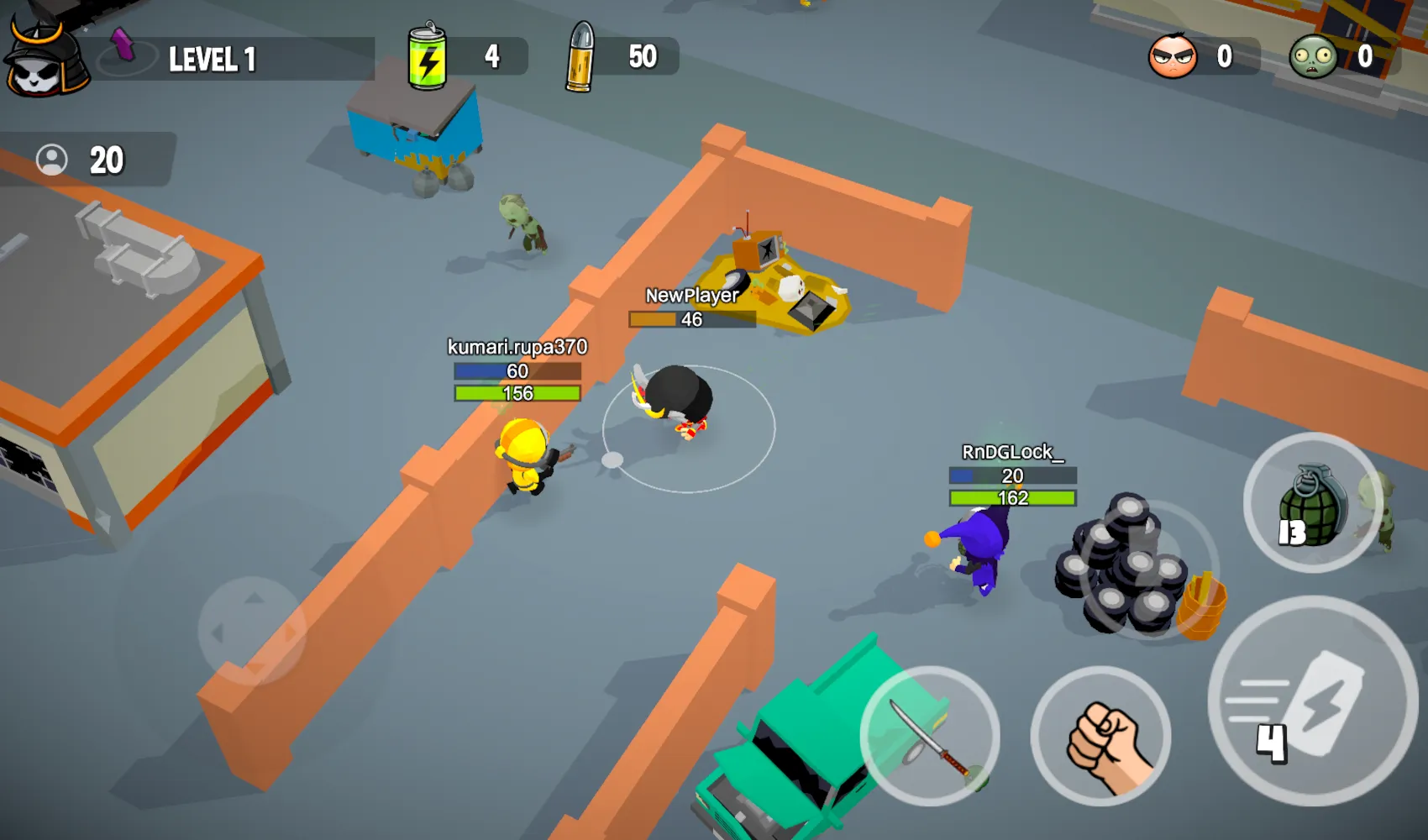 Зомби io: игры без интернета v4.0.1 APK Мод (Тупой враг) Screenshot 2