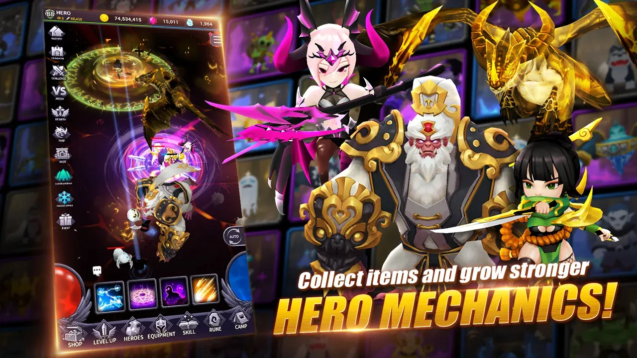 AFK Dungeon v1.1.56 APK Мод (Меню, Много маны, Режим бога) Screenshot 4