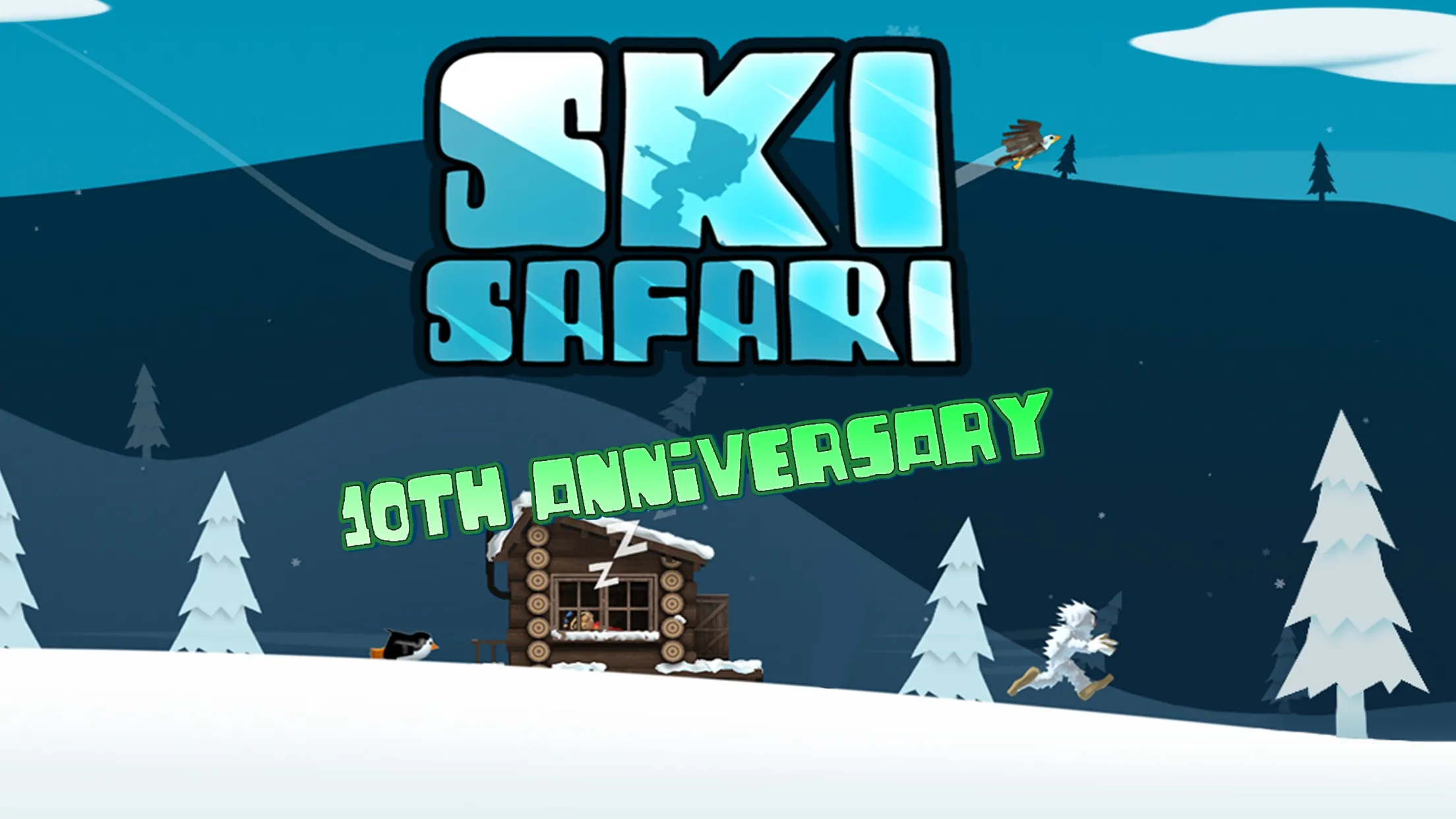 Ski Safari - 10-я Годовщина [мод: много денег] Screenshot 1