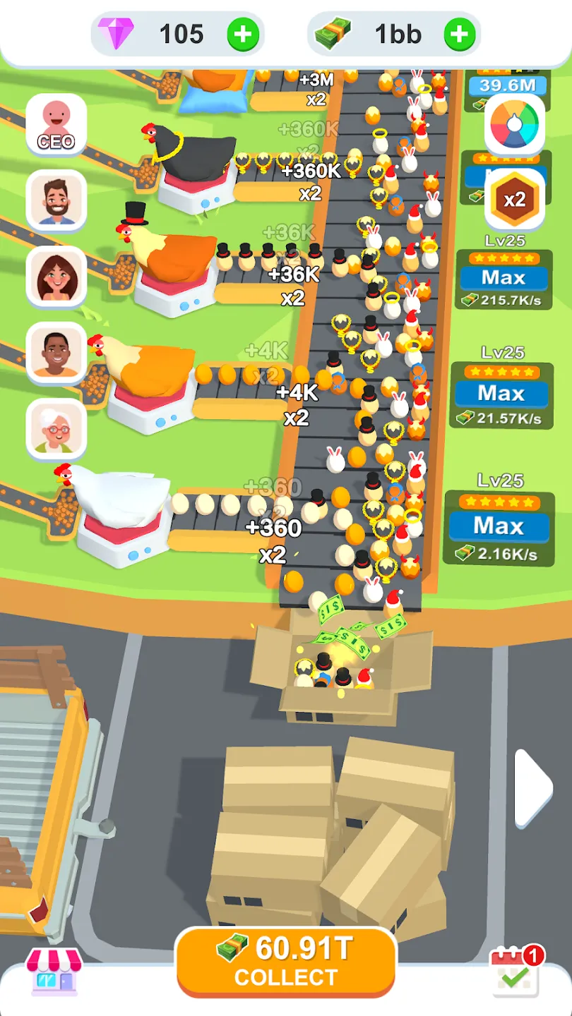 Фабрика яиц в режиме ожидания v3.4.6 APK Мод (Много денег) Screenshot 2