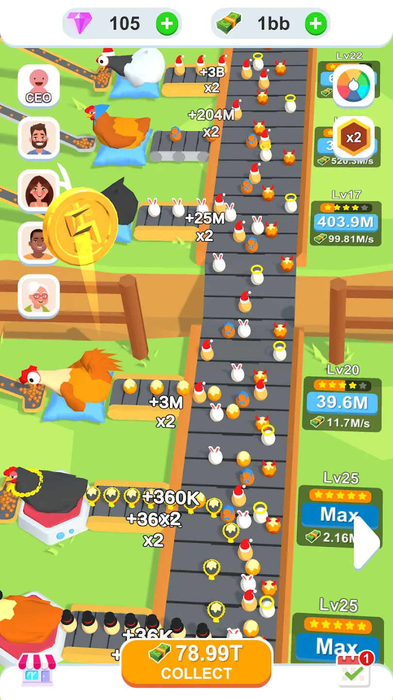 Фабрика яиц в режиме ожидания v3.4.6 APK Мод (Много денег) Screenshot 3