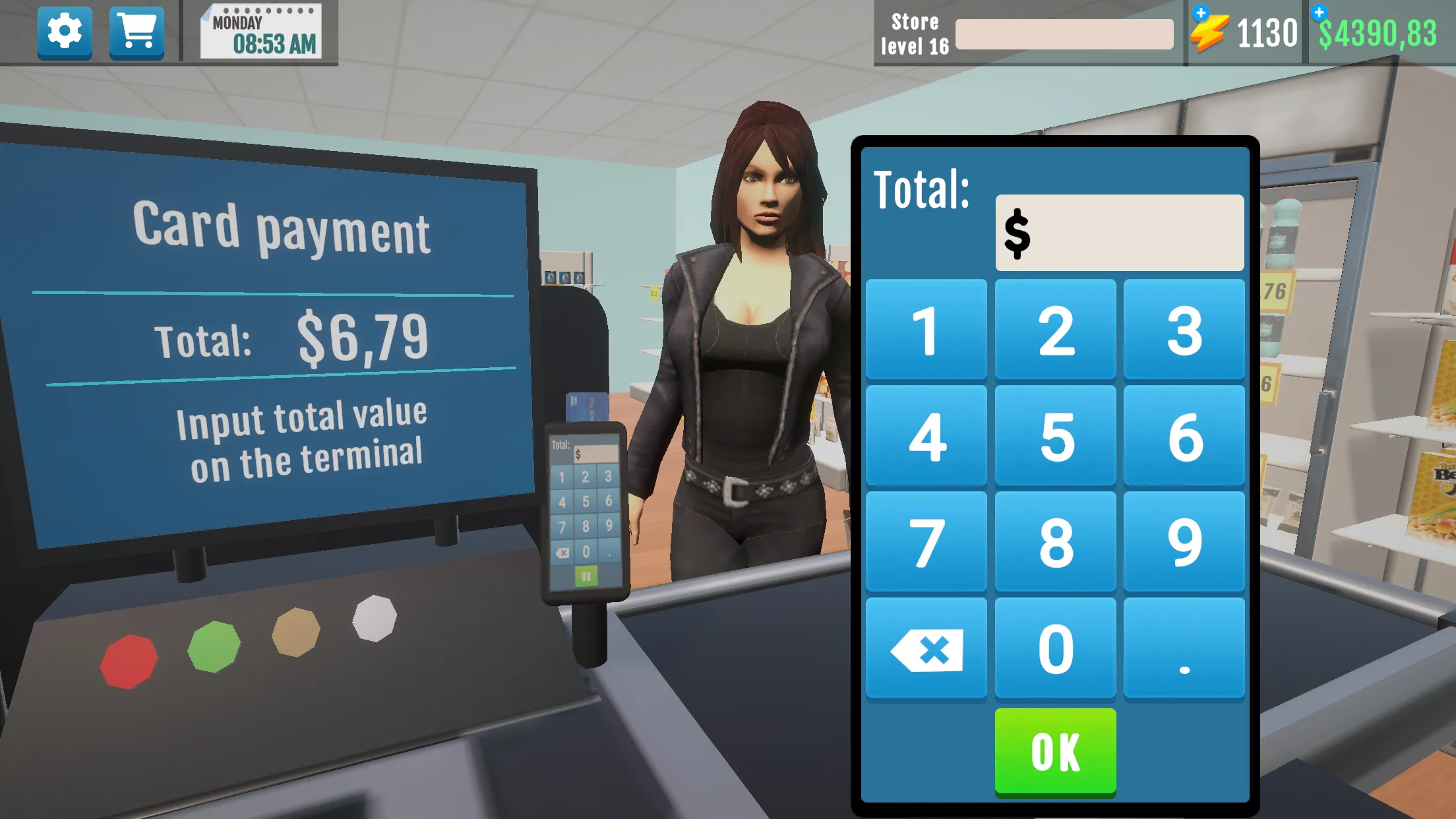 Supermarket Manager Simulator v1.2.8 APK Мод (Меню, Много денег и энергии) Screenshot 4