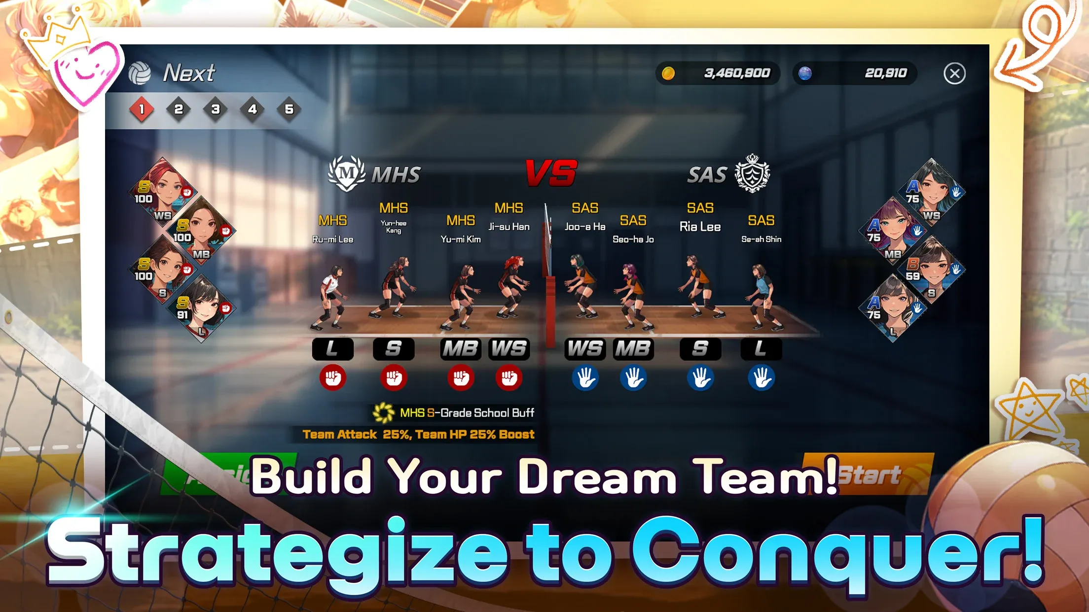 Volley Girls: High School Story v1.19.2 APK Мод (Меню, Выносливость) Screenshot 4