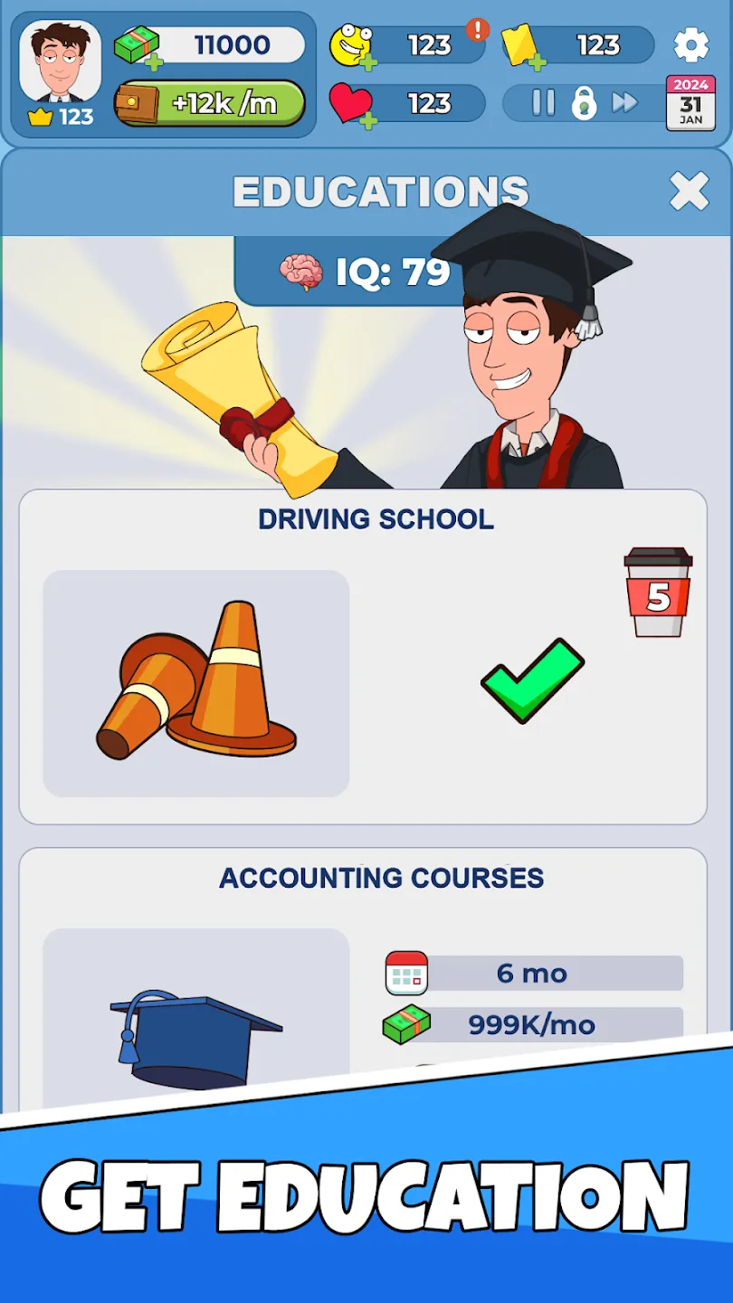 Idle Guy: Симулятор Жизни v1.12.1.549 APK Мод (Меню, Много денег, Без рекламы) Screenshot 5