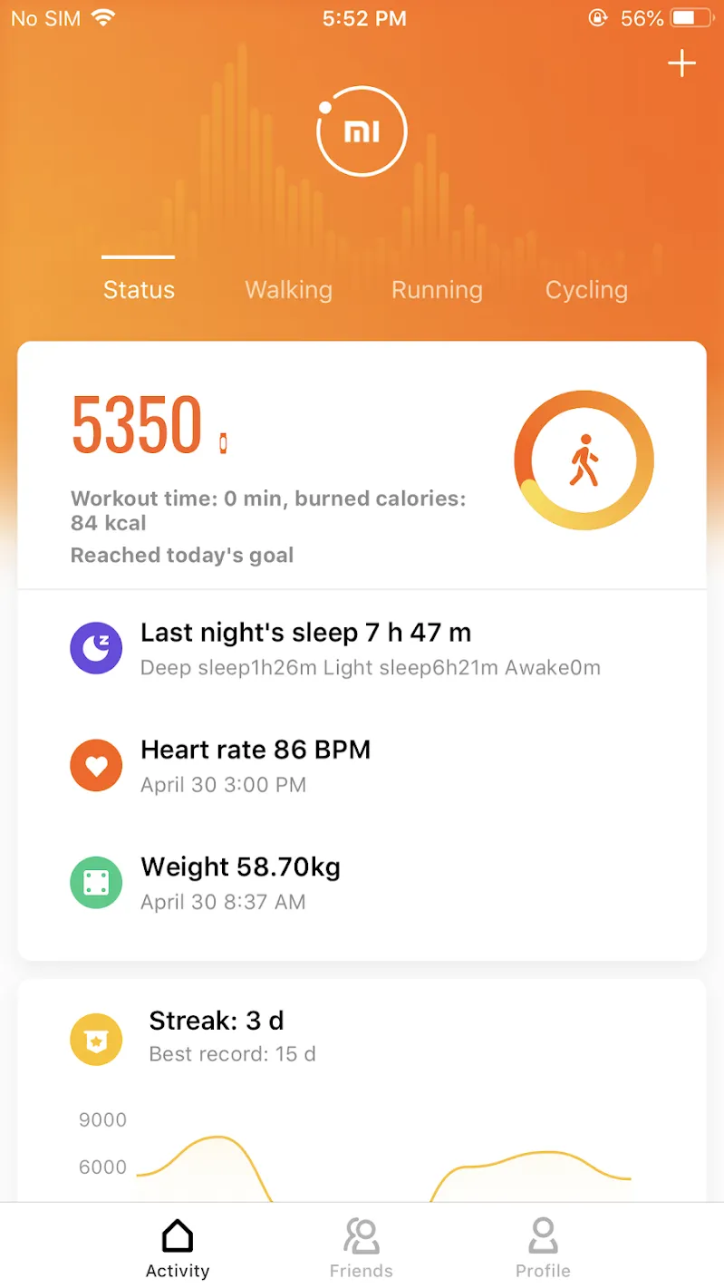 Mi Fit Screenshot 1 Mi Fit Screenshot 1
