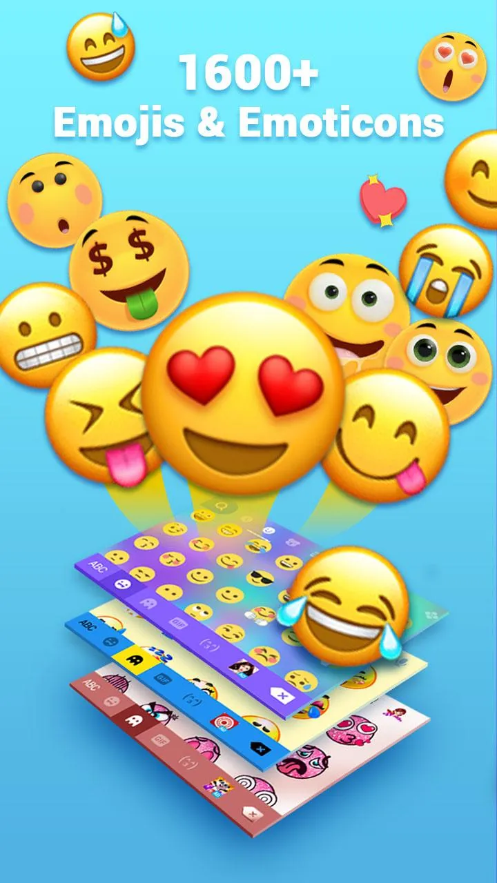 iKeyboard – GIF keyboard, Funny Emoji, FREE Stickers Screenshot 1