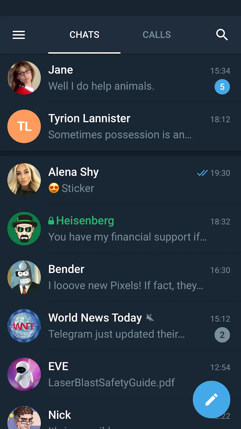 Telegram X v0.28.3.1785 APK Мод (Всё открыто, Premium) Screenshot 1