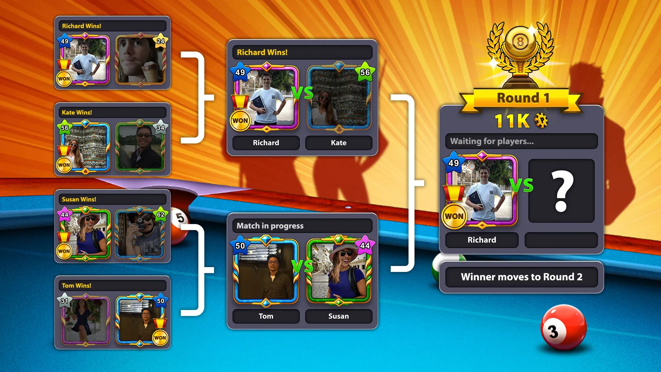 8 Ball Pool v56.22.0 APK Мод (Мега Меню, Длинная линия, Мега Хит) Screenshot 4
